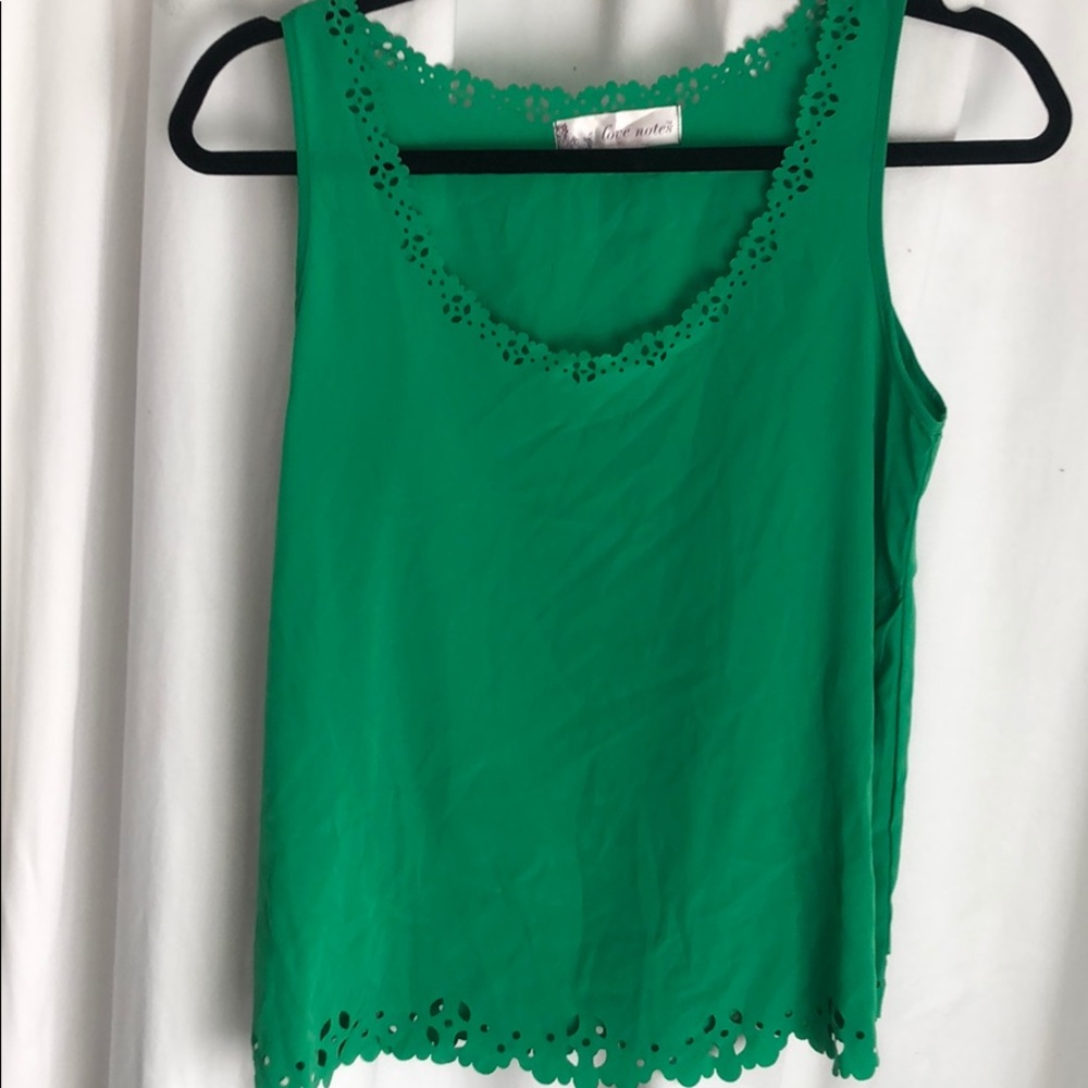 Green silky shirt fits S and XS